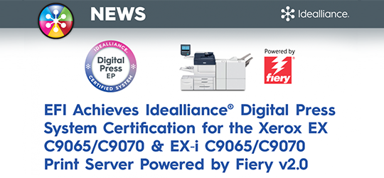 EFI Achieves Idealliance Digital Press System Certification