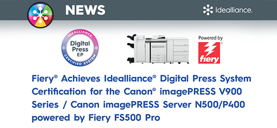 Fiery achieves Idealliance Digital Press System Certification Announcement