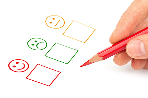 Customer Filling Out Feedback Form