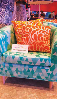 Printed Fabric Lounge Chair