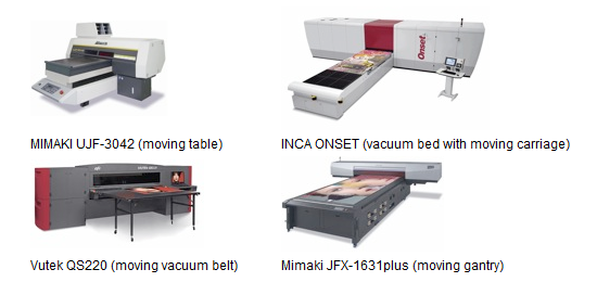 Examples of True Flatbed Printers