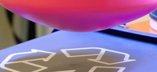 pad printing on a recycle bin