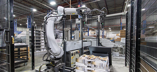 robotic arm with stack of paper