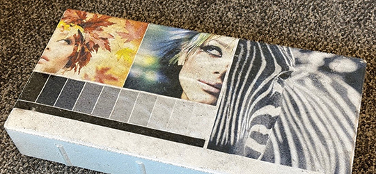 images printed on a concrete paver