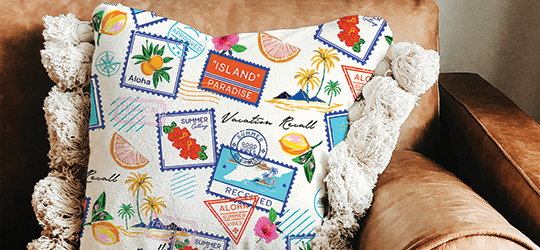 pillow with printed pattern