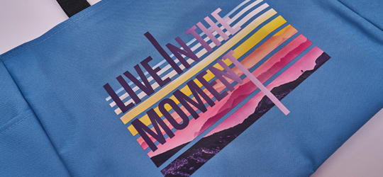 T-shirted with a printed logo design